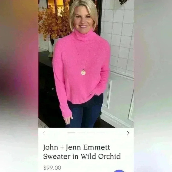 John + Jenn Emmett Sweater in Wild Orchid Size XS Fall Turtleneck Sweater - Picture 5 of 13